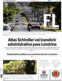Capa do jornal Folha Londrina 08/10/2020