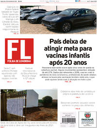Capa do jornal Folha Londrina 09/09/2020