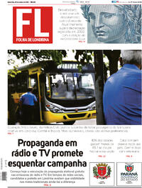 Capa do jornal Folha Londrina 09/10/2020