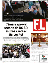 Capa do jornal Folha Londrina 10/06/2020