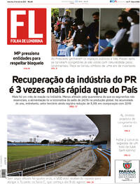 Capa do jornal Folha Londrina 10/07/2020
