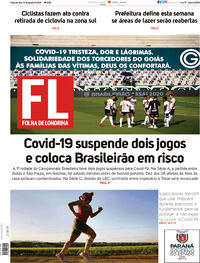Capa do jornal Folha Londrina 10/08/2020
