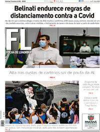 Capa do jornal Folha Londrina 10/09/2020