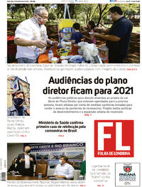 Capa do jornal Folha Londrina 11/12/2020