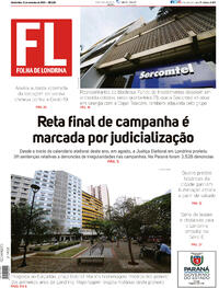 Capa do jornal Folha Londrina 12/11/2020