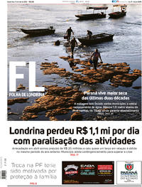 Capa do jornal Folha Londrina 13/05/2020