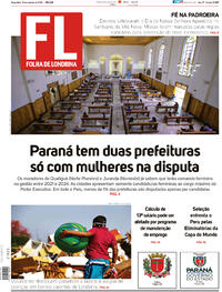 Capa do jornal Folha Londrina 13/10/2020