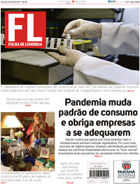 Capa do jornal Folha Londrina 14/07/2020