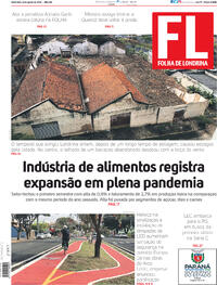 Capa do jornal Folha Londrina 14/08/2020