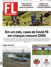 Capa do jornal Folha Londrina 14/09/2020