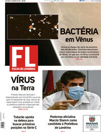Capa do jornal Folha Londrina 15/09/2020