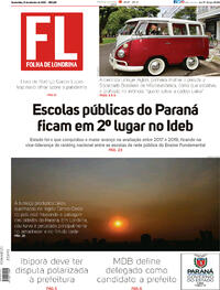 Capa do jornal Folha Londrina 16/09/2020