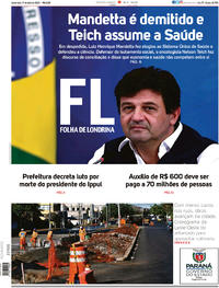 Capa do jornal Folha Londrina 17/04/2020