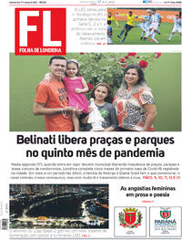 Capa do jornal Folha Londrina 17/08/2020