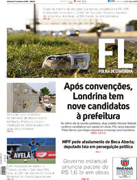 Capa do jornal Folha Londrina 17/09/2020
