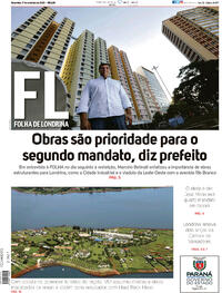 Capa do jornal Folha Londrina 17/11/2020