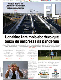 Capa do jornal Folha Londrina 18/07/2020
