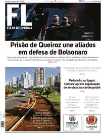 Capa do jornal Folha Londrina 19/06/2020