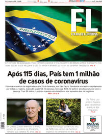 Capa do jornal Folha Londrina 20/06/2020