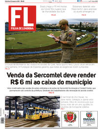 Capa do jornal Folha Londrina 20/08/2020