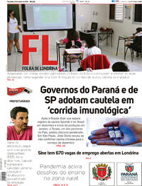 Capa do jornal Folha Londrina 20/10/2020