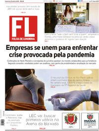Capa do jornal Folha Londrina 22/07/2020