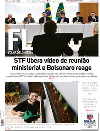 Capa do jornal Folha Londrina 23/05/2020