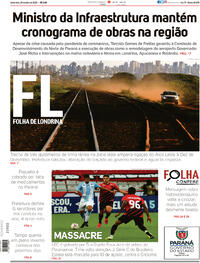 Capa do jornal Folha Londrina 24/07/2020