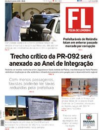 Capa do jornal Folha Londrina 24/09/2020