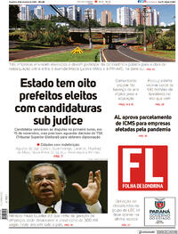 Capa do jornal Folha Londrina 24/11/2020