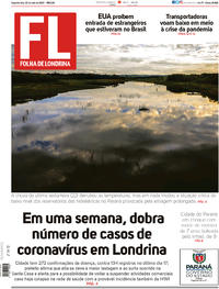 Capa do jornal Folha Londrina 25/05/2020