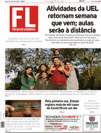 Capa do jornal Folha Londrina 25/06/2020