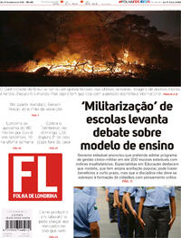 Capa do jornal Folha Londrina 26/09/2020