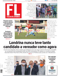 Capa do jornal Folha Londrina 28/09/2020
