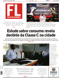Capa do jornal Folha Londrina 29/06/2020