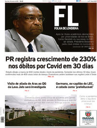 Capa do jornal Folha Londrina 30/06/2020