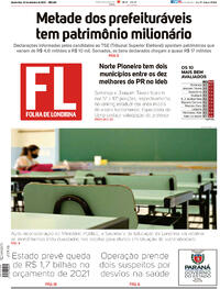 Capa do jornal Folha Londrina 30/09/2020