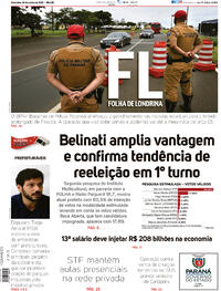 Capa do jornal Folha Londrina 30/10/2020