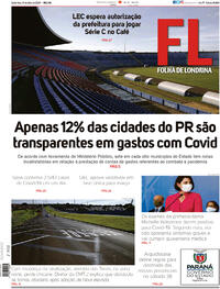Capa do jornal Folha Londrina 31/07/2020