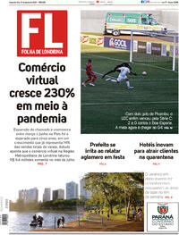 Capa do jornal Folha Londrina 31/08/2020