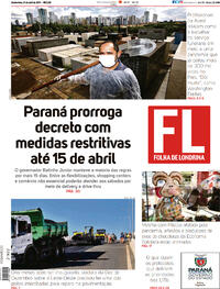 Capa do jornal Folha Londrina 01/04/2021