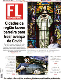 Capa do jornal Folha Londrina 02/04/2021