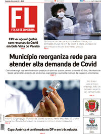 Capa do jornal Folha Londrina 02/06/2021