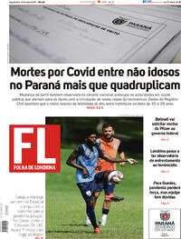 Capa do jornal Folha Londrina 03/05/2021