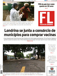 Capa do jornal Folha Londrina 04/03/2021