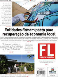 Capa do jornal Folha Londrina 04/05/2021