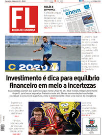 Capa do jornal Folha Londrina 05/01/2021