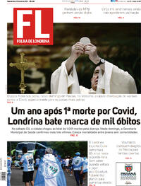 Capa do jornal Folha Londrina 05/04/2021
