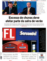 Capa do jornal Folha Londrina 06/02/2021