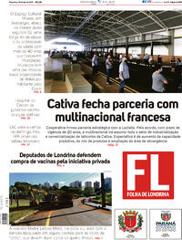 Capa do jornal Folha Londrina 06/04/2021